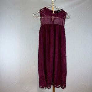 Burgundy lace sundress